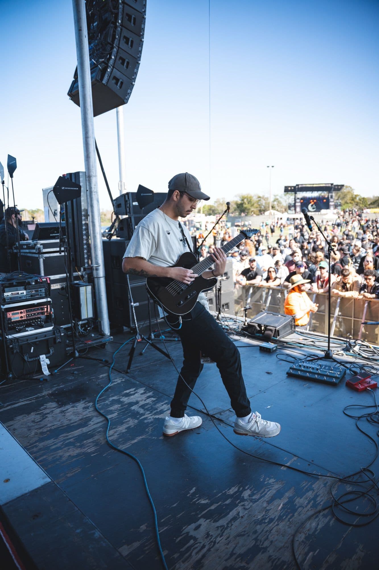 Guitarist on a festival stage